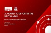 BRITISH ARMY A JOURNEY TO DEVOPS IN THE - Red Hat · Secure Comms. MY JOURNEY TO “DEVOPS” ... IAS ‘DEVOPS’ EXPECTATIONS Empowering users (developers and operations) Reducing