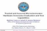 Trusted and Assured Microelectronics Hardware Assurance … · 2018-03-09 · Trusted and Assured Microelectronics Hardware Assurance Evaluation and Test Capabilities. Matthew Casto