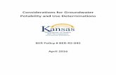 Considerations for Groundwater Potability and Use ... · April 2016 . Considerations for Groundwater Potability and Use Determinations April 2016 3 ... springs, or seeps, or that