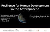 Resilience for Human Development Title in the Anthropocene€¦ · The Planetary Response to the drivers of the Anthropocene ”the great acceleration of the human entreprise”,