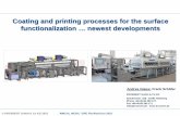 Coating and printing processes for the surface functionalization … · 2018-10-08 · Intermitted coating operation with slot die technology Technology transfer for intermitted slot
