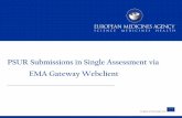 PSUR Submissions in Single Assessment via EMA ...esubmission.ema.europa.eu/gateway/eSubmissions of PSUR...Safety Update Reports” - stLegally binding since 1st April 2013 (1 publication