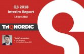 Q3 2018 Interim Report - Embracer Group · 1 Q3 2018 Interim Report 14 Nov 2018 Lars Wingefors Co-Founder & Group CEO Today’s presenter: 2 Net sales SEK 1,273m. EBITDA. SEK 215m.