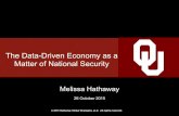 The Data-Driven Economy as a Matter of National Security...The Data-Driven Economy as a Matter of National Security. 29 October 1969, the Internet Arrives! ... Connected Cities (e.g.,
