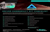 DRIVER EMERGENCY KIT CHECKLIST - Ryder | Truck ... ... WINTER PREPAREDNESS DRIVER EMERGENCY KIT CHECKLIST