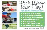 Work Where You Play! - Aurora, ColoradoWork Where Now Hiring Seasonal Help at the Aurora Reservoir You Play! • Boat Rental • Concessions • Entry Station • Lifeguards • Rangers