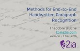 Handwritten Paragraph Théodore Bluche Recognition · Pros & Cons Much faster than "Scan, Attend and Read" Easier paragraph training Results are competitive with state-of-the-art