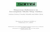 Bayesian Inference in Incomplete Multi-Way Tables · 2018-10-16 · 1 Introduction The general problem of inference in contingency tables based on partial information in terms of