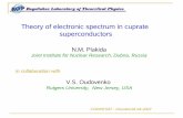 Theory of electronic spectrum in cuprate superconductorscorpes07/BEITRAEGE/plakida.pdf · Theory of electronic spectrum in cuprate superconductors N.M. Plakida Joint Institute for