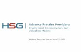 Advance Practice Providers€¦ · Billing and workload usually captured under physician member of team • Potential risk of physician being compensated for services that were not