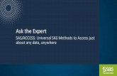 Ask the Expert · 2018-06-06 · connect to hadoop (server="server2" port=10000 schema=DIACHD user='student' passwd='Metadata0'); select * from connection to hadoop (select employee_name,salary