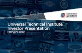 Universal Technical Institute Investor Presentation...Leading Provider of Skilled Transportation Technicians 1For 2018, UTI had 8,117 total graduates. 7,709 were available for employment