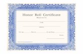 Honor Roll Certificate Blue Frame - Web design · honor roll certificate, printable honor roll certificate, school certificates, school printables, printable award certificates Created