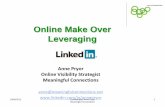 Online Make Over Leveraging · 2018-04-04 · LinkedIn Strategies Inviting Meaningful Connections Setting the Settings Creating an effective, branded Profile Giving and getting Recommendations
