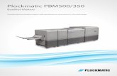 Plockmatic PBM500/350 · Booklet maker dimensions and will not add anything more to the space. Stacks up to 1000 A4 / 8.5x11” sized booklets of 4 pages 1 mm / (0.0394”)* 25 mm