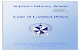 Code of Conduct Policy - St. John's School · St John’s Code of Conduct Policy Purpose The purpose of the Code of Conduct is to describe minimum standards of conduct in all behaviour