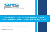 Inventory of Records and Personal Information … Files/QHC_Inventory...3 IQHC NVENTORY OF RECORDS AND PERSONAL INFORMATION BANKS orporate Administrative Records (cont.) The Provider