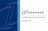 2019 WATER QUALITY INVESTOR & ANALYST DAY September 17, …filecache.investorroom.com/mr5ir_danaher/557/download/2019 WQ I… · additional debt Danaher expects to incur to finance