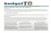 BUDGET NOTES Affordable Housing Office · residents and housing improvement programs for seniors and persons with disabilities. This is accomplished by: 1) Delivering government affordable