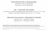 46 SNOW BLADE - Troy-Bilt · 2019-12-19 · 46" snow blade cuchilla para remociÓn de nieve de 46" (117 cm) lame chasse-neige de 46 po. (117 cm) mtd products inc. p.o. box 368022