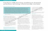 Factors influencing evidence-based practice among ...€¦ · factors influencing the development of evidence-based practice. These factors included: Sources of knowledge that ...