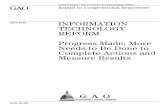 GAO-12-461, INFORMATION TECHNOLOGY REFORM: …Highlights of GAO-12-461, a report to congressional requesters April 2012 ... GAO selected 10 of the 25 action items from the IT Reform