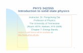 PHYS 342/555PHYS 342/555 Introduction to solid state physics · Dai/PHYS 342/555 Spring 2013 Chapter 7-9 the energy gap. Magnitude of the energy gapMagnitude of the energy gap Th
