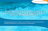 THE RIGHT TO INCLUSIVE EDUCATION FOR CHILDREN WITH ... · state to recognize the right to education with a view to achieving this right on an parity basis for all children, by making