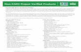Non-GMO Project Verified Products · make informed choices and to ensuring sustained availability of non-GMO options, this shopping list highlights products that have been reviewed