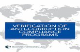 VERIFICATION OF ANTI-CORRUPTION COMPLIANCE PROGRAMS · 2017-04-11 · 7 VERIFICA • There are important benefits to using accounting firms, law firms, and consulting firms to conduct