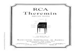 Scanned and updated by Mike Buffington. RCAThereminrcatheremin.com/documents/RCAThereminServiceNotes.pdf · Theremin PREFACE The RCA Theremin is an electrical musical instrument played