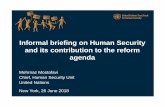 Informal briefing on Human Security and its contribution to the … · 2018-07-03 · Informal briefing on Human Security and its contribution to the reform agenda Mehrnaz Mostafavi