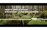 HBBTV APPLICATION DISCOVERY OVER BROADBAND€¦ · HbbTV Application Discovery in the absence of Broadcast Signalling | Rob Koenen. TNO Project Supported by NPO, The Dutch Public