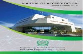 MANUAL OF ACCREDITATION 2019 · 2 MANUAL OF ACCREDITATION 2019 ENGINEERING ACCREDITATION BOARD Third Edition (Amended Ver. of Accreditation Manual-2014) PAKISTAN ENGINEERING COUNCIL