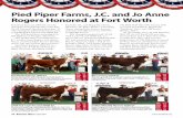 Pied Piper Farms, J.C. and Jo Anne Rogers Honored at Fort ... · Texas, and Pied Piper Farms, Hamlin, Texas, was the horned show honoree. DeLHawk Kahuna 1009 ET is a yearling son