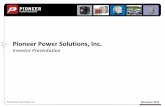 Pioneer Power Solutions, Inc. · Investor Presentation ©2016 Pioneer Power Solutions, Inc. November 2016. ... – Tangible cost savings opportunities – Complimentary products and
