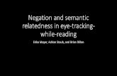 Negation and semantic relatedness in eye-tracking- while-reading · 2019-09-05 · Negation and semantic relatedness •However, Fischler et al.’s results also make sense if semantic