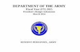 DEPARTMENT OF THE ARMY€¦ · SECTION 3- SUMMARY TABLES ... in accordance with Title 10 of the U.S. Code, the US Army Reserve “provides trained units and qualified personnel available