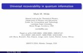 Universal recoverability in quantum information · If ˙is a Gaussian state and Nis a Gaussian channel, then the Petz recovery map P ˙;Nis a Gaussian channel (result with Lami and