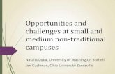 Opportunities and challenges at small and medium non ...coil.suny.edu/sites/default/files/dyba_cushman... · Opportunities and challenges at small and medium non-traditional campuses
