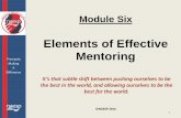 Elements of Effective Mentoring - NAESP · Elements of Effective Mentoring 1 It’s that subtle shift between pushing ourselves to be the best in the world, and allowing ourselves