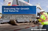Executing for Growth and Returns - United Rentals€¦ · 180,000 GPS Devices Installed To Date Visibility into run-time & equipment utilization Ability to locate equipment Billing
