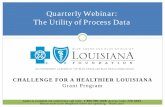 Quarterly Webinar: The Utility of Process Data...CHALLENGE FOR A HEALTHIER LOUISIANA Grant Program . Quarterly Webinar: The Utility of Process Data . Audio is available via conference