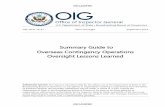 Summary Guide to Overseas Contingency …...This guide summarizes lessons learned from prior reviews and analyses of U.S. Government activities supporting or affected by “overseas