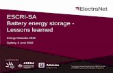 ESCRI-SA Battery energy storage - Lessons learned...Lessons learned/ challenges > Each battery project appears to have its own set of unique challenges and some learnings are quite