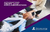 ADVANCING TRUST AND COLLABORATION...DataKind, GuideStar, Mission Partners, and others. The project also introduced a Collaboration Pledge which helps display a charity’s commitment