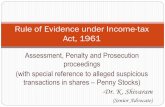 Rule of Evidence under Income-tax Act, 1961 · ´ Ifan affidavit is not properly verified , itcannot be admitted in evidence as itisno affidavit in the eye of law ² (A .K.K.Nambiarv.UOIAIR