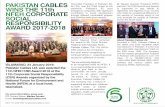About Pakistan Cables Ltd.pakistancables.com/media/20725/...corporate-social-responsibility-a… · 11th Corporate Social Responsibility (CSR) Awards organized by the National Forum