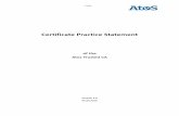 Certificate Practice Statement · 1 This document on hand contains the Certificate Practice Statement (CPS) of the Atos Trusted CA. The PKI-hierarchy consists of three CAs for different