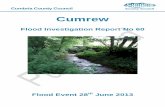 Cumrew Flood Report - Cumbria€¦ · under Section 19 of the Flood and Water Management Act 2010. On the 28th June 2012 an extreme rainfall event caused flooding in Cumrew village